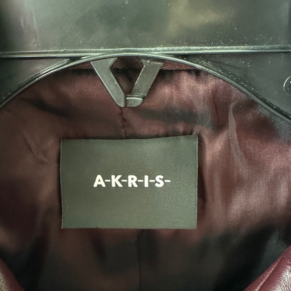 Akris Burgundy Grid Pattern Blazer - Picture 2 of 11